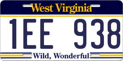 WV license plate 1EE938