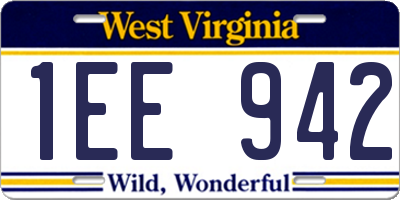 WV license plate 1EE942