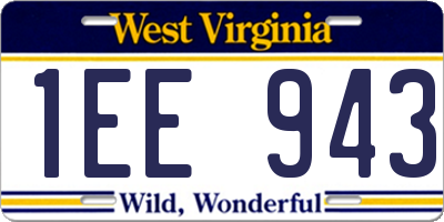 WV license plate 1EE943