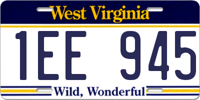 WV license plate 1EE945