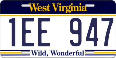 WV license plate 1EE947