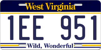WV license plate 1EE951