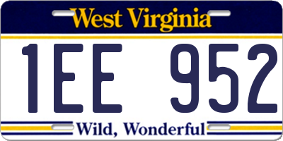 WV license plate 1EE952