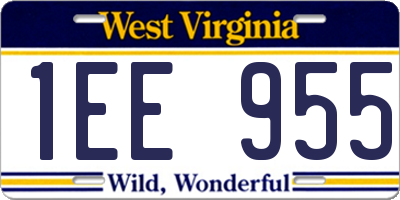 WV license plate 1EE955