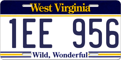 WV license plate 1EE956