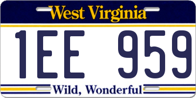WV license plate 1EE959