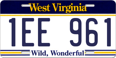 WV license plate 1EE961