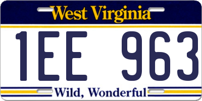 WV license plate 1EE963