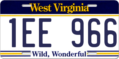 WV license plate 1EE966