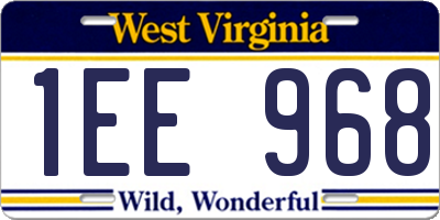WV license plate 1EE968