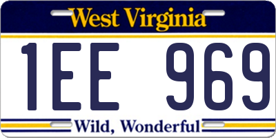 WV license plate 1EE969