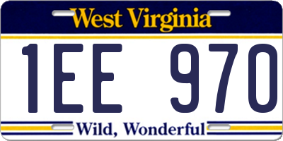 WV license plate 1EE970