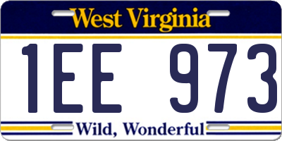 WV license plate 1EE973