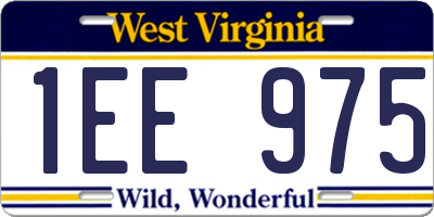 WV license plate 1EE975