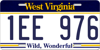 WV license plate 1EE976