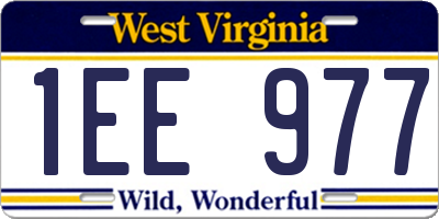 WV license plate 1EE977