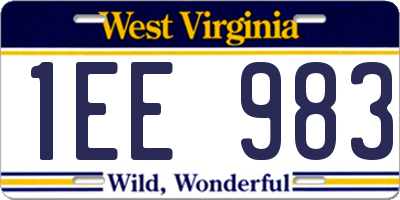 WV license plate 1EE983