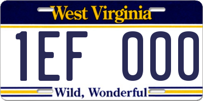 WV license plate 1EF000