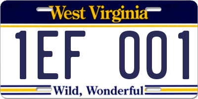 WV license plate 1EF001