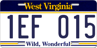 WV license plate 1EF015