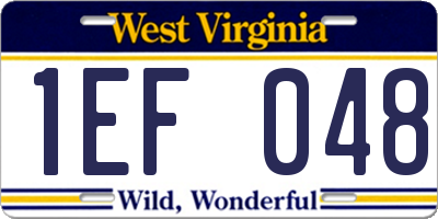 WV license plate 1EF048