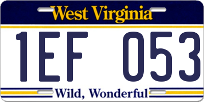 WV license plate 1EF053
