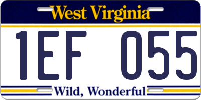 WV license plate 1EF055
