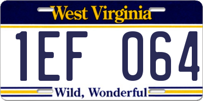 WV license plate 1EF064