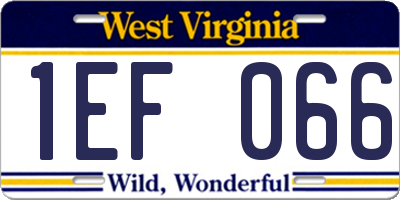 WV license plate 1EF066