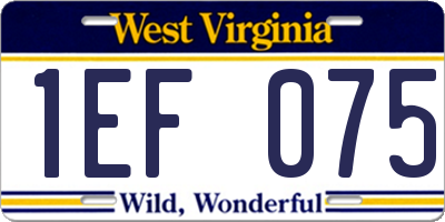 WV license plate 1EF075
