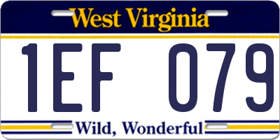 WV license plate 1EF079