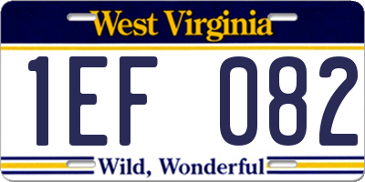 WV license plate 1EF082