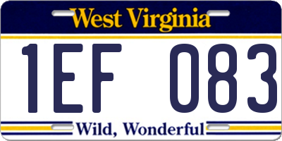 WV license plate 1EF083