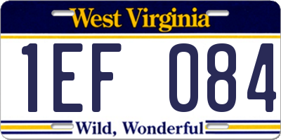 WV license plate 1EF084
