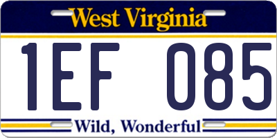 WV license plate 1EF085