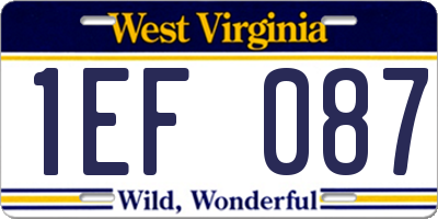 WV license plate 1EF087