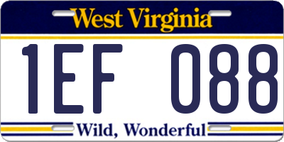 WV license plate 1EF088