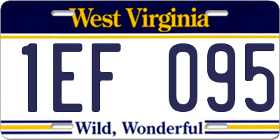 WV license plate 1EF095