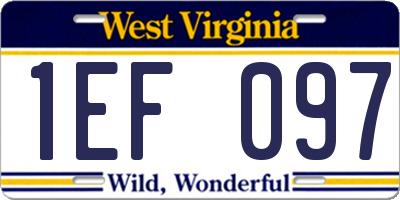 WV license plate 1EF097