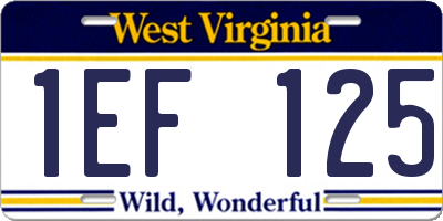 WV license plate 1EF125