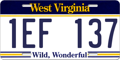 WV license plate 1EF137