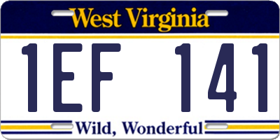 WV license plate 1EF141