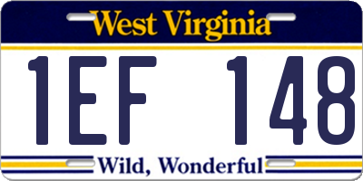 WV license plate 1EF148
