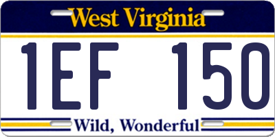 WV license plate 1EF150
