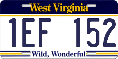 WV license plate 1EF152