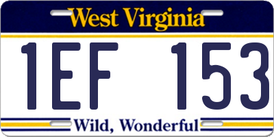 WV license plate 1EF153
