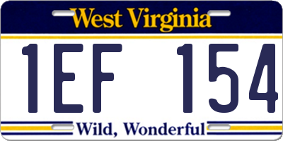 WV license plate 1EF154