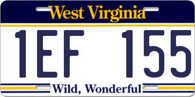 WV license plate 1EF155
