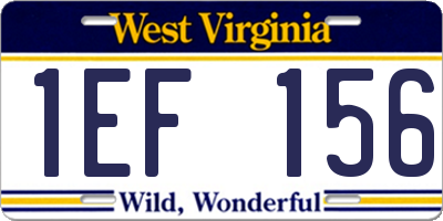 WV license plate 1EF156