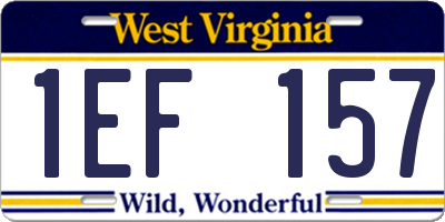 WV license plate 1EF157